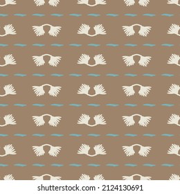 Gender neutral foliage seamless vector background. Simple whimsical romantic 2 tone pattern. Kids nursery wallpaper or scandi all over print. 