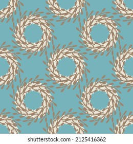 Gender neutral foliage seamless vector background. Simple whimsical romantic 2 tone pattern. Kids nursery wallpaper or scandi all over print. 