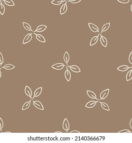 Gender neutral foliage seamless vector background. Simple whimsical 2 tone leaf pattern. Kids nursery wallpaper or scandi all over print. 