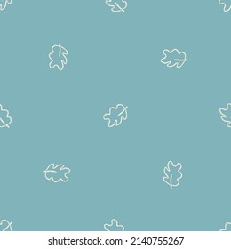 Gender neutral foliage seamless vector background. Simple whimsical 2 tone leaf pattern. Kids nursery wallpaper or scandi all over print. 