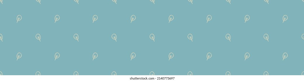 Gender neutral foliage seamless vector border. Simple whimsical 2 tone leaf ribbon. Kids nursery wallpaper or scandi bordur. 