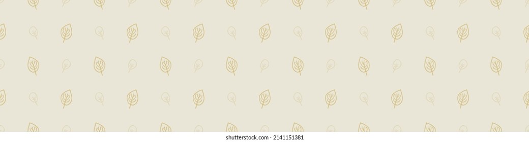 Gender neutral foliage seamless vector border. Simple whimsical 2 tone leaf ribbon. Kids nursery wallpaper or scandi bordur. 