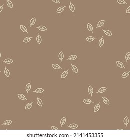 Gender neutral foliage seamless vector background. Simple whimsical 2 tone leaf pattern. Kids nursery wallpaper or scandi all over print. 