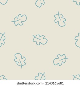 Gender neutral foliage seamless vector background. Simple whimsical 2 tone leaf pattern. Kids nursery wallpaper or scandi all over print. 