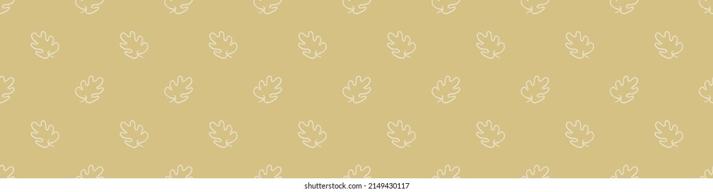 Gender neutral foliage seamless vector border. Simple whimsical 2 tone leaf ribbon. Kids nursery wallpaper or scandi bordur. 