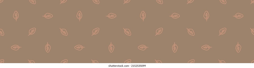 Gender neutral foliage seamless vector border. Simple whimsical 2 tone leaf ribbon. Kids nursery wallpaper or scandi bordur. 