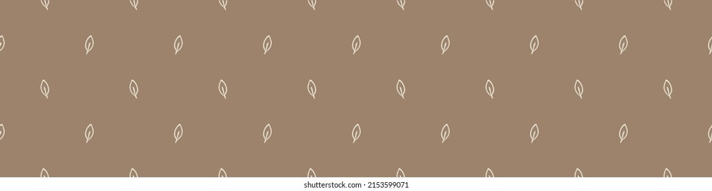 Gender neutral foliage seamless vector border. Simple whimsical 2 tone leaf ribbon. Kids nursery wallpaper or scandi bordur. 