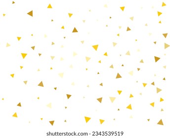 Gender Neutral Golden Triangular Confetti Background. Vector illustration.