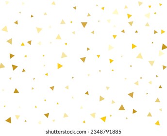 Geschlechtsneutraler goldener dreieckiger Konfetti-Hintergrund. Vektorgrafik.