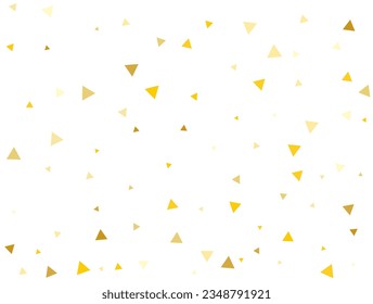 Geschlechtsneutraler goldener dreieckiger Konfetti-Hintergrund. Vektorgrafik.