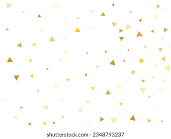 Geschlechtsneutraler goldener dreieckiger Konfetti-Hintergrund. Vektorgrafik.