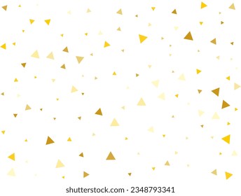 Gender Neutral Golden Triangular Confetti Background. Vector illustration.