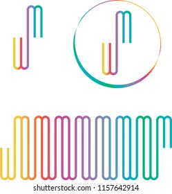Gender neutral icon and border pattern in rainbow colors