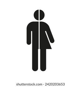 Gender neutral icon. Gender neutral toilet. Vector. Flat design.