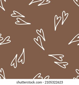 Gender neutral love heart seamless vector background. Simple whimsical romantic 2 tone pattern. Kids nursery wallpaper or scandi all over print. 