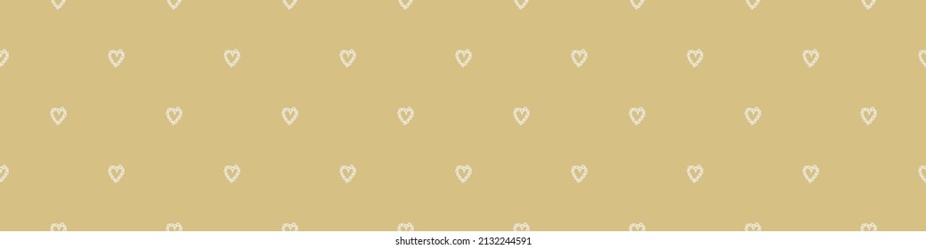 Gender neutral love heart vector banner . Simple whimsical romantic 2 tone border. Kids nursery wallpaper or scandi all over print. 