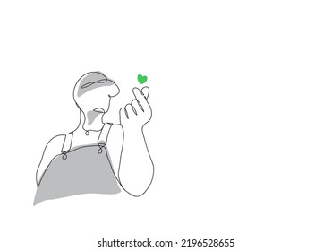 Gender Neutral Person Showing Mini Finger Heart Sign


