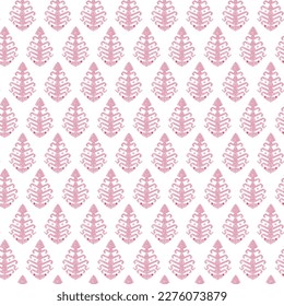 Antecedentes de raster sin fisuras en hojas de follaje rosa neutro de género. Sencillo y caprichoso patrón de 2 tonos. Papel tapiz infantil o escándalo por toda la prensa.