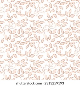 Gender neutral pink foliage leaf seamless raster background. Simple whimsical 2 tone pattern. Kids nursery wallpaper or scandi all over print.