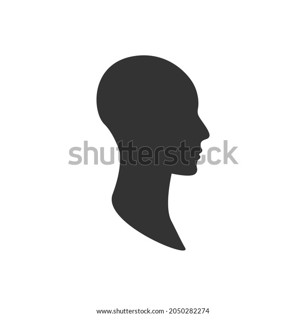 Gender neutral profile avatar. Side view of an\
anonymous person face
