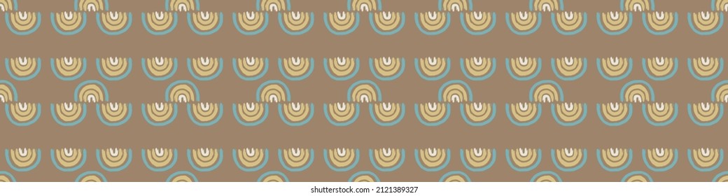 Borde vectorial sin fisuras del arco iris neutro de género. Banner romántico simple de 2 tonos. Papel tapiz infantil o scandi bordur. 