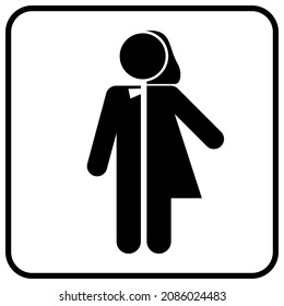 Gender Neutral Restroom Icon Sign On A White Background