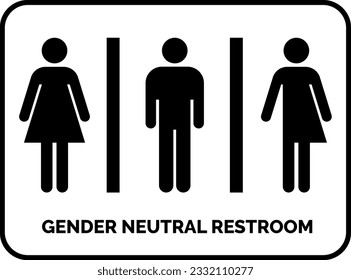 Gender Neutral Restroom Sign.All gender restroom sign