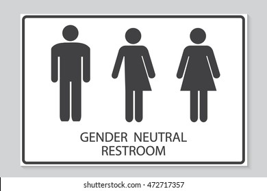 Gender neutral restroom sign illustration