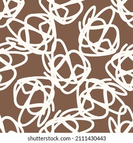 Gender neutral scribble doodle seamless vector background. Simple whimsical 2 tone pattern. Kids nursery wallpaper or scandi all over print. 
