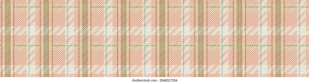Gender neutral seamless plaid vector border. Gingham baby color checker background. Woven tweed all over print. 