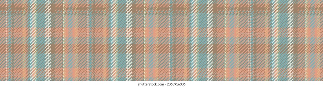 Gender neutral seamless plaid vector border. Gingham baby color checker background. Woven tweed all over print. 