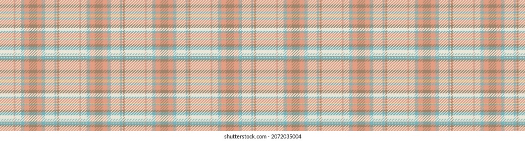Gender neutral seamless plaid vector border. Gingham baby color checker background. Woven tweed all over print. 