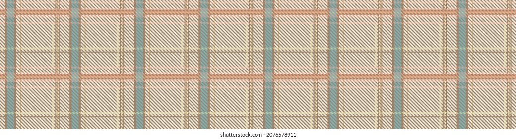 Gender neutral seamless plaid vector border. Gingham baby color checker background. Woven tweed all over print. 