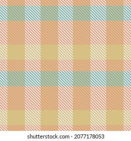 Gender neutral seamless plaid vector pattern. Gingham baby color checker background. Woven tweed all over print. 