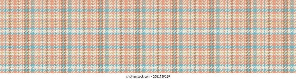 Gender neutral seamless plaid vector border. Gingham baby color checker background. Woven tweed all over print. 