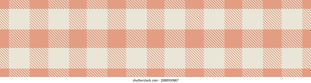 Gender neutral seamless plaid vector border. Gingham baby color checker background. Woven tweed all over print. 