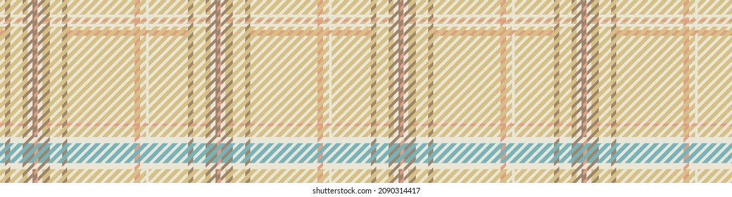 Gender neutral seamless plaid vector border. Gingham baby color checker background. Woven tweed all over print. 