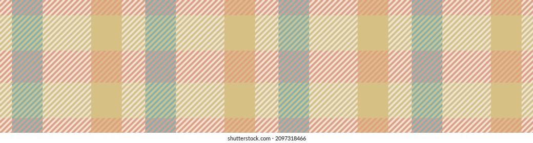 Gender neutral seamless plaid vector border. Gingham baby color checker background. Woven tweed all over print. 