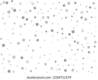Gender neutral silver square confetti. Vector illustration.