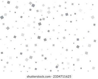Gender neutral silver square confetti. Vector illustration.