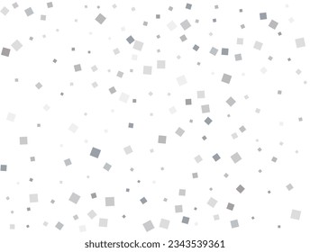 Gender neutral silver square confetti. Vector illustration.