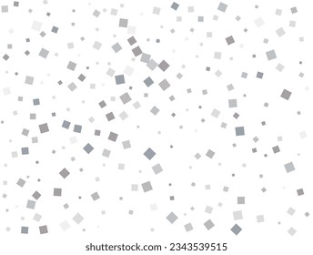 Gender neutral silver square confetti. Vector illustration.