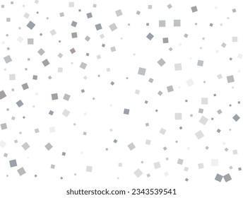 Gender neutral silver square confetti. Vector illustration.