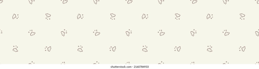 Gender neutral sleepy cartoon seamless vector background. Simple whimsical 2 tone pattern. Kids nursery wallpaper or scandi all over print.