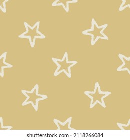 Gender neutral sleepy star seamless vector background. Simple whimsical romantic 2 tone pattern. Kids nursery wallpaper or scandi all over print. 