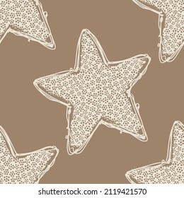 Gender neutral sleepy star seamless vector background. Simple whimsical romantic 2 tone pattern. Kids nursery wallpaper or scandi all over print. 
