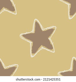 Gender neutral sleepy star seamless vector background. Simple whimsical romantic 2 tone pattern. Kids nursery wallpaper or scandi all over print. 