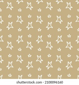 Gender neutral star seamless vector background. Simple whimsical sky two tone pattern. Kids nursery wallpaper or scandi all over print. 