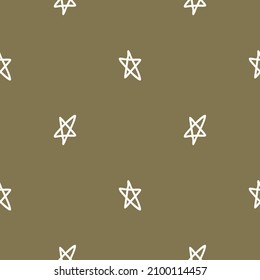 Fondo vectorial sin fisuras de estrella neutra de género. Sencillo y caprichoso cielo con dos patrones de tono. Papel tapiz infantil o escándalo por toda la prensa. 