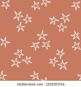 Gender neutral star seamless vector background. Simple whimsical sky two tone pattern. Kids nursery wallpaper or scandi all over print. 